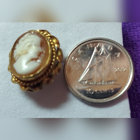 Vintage cameo pieced earrings - Picture 4 of 6